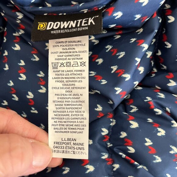 LL Bean Woman's Red Downtek Downfilled Puffy Winter Packable Jacket Sz MXL - Picture 10 of 13